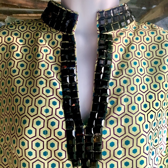 BLACK STUDED SILKY TUNIC - Picture 2 of 7